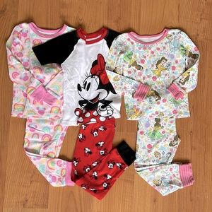 Lot of 3 Disney Pajamas